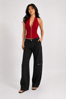 Women's Halter Corset Crop Top